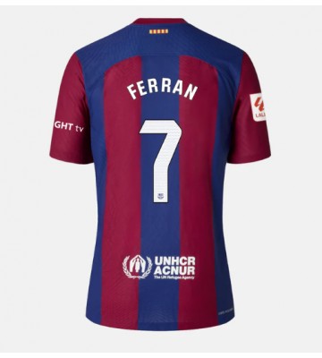 Barcelona Ferran Torres #7 Replica Home Stadium Shirt for Women 2023-24 Short Sleeve
